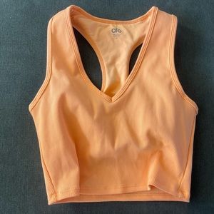 ALO V Neck Tangerine Workout Top size Small S